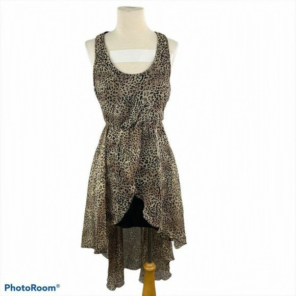 Recycled Karma Dresses & Skirts - RECYCLED KARMA Tan‎ Animal Print Dress